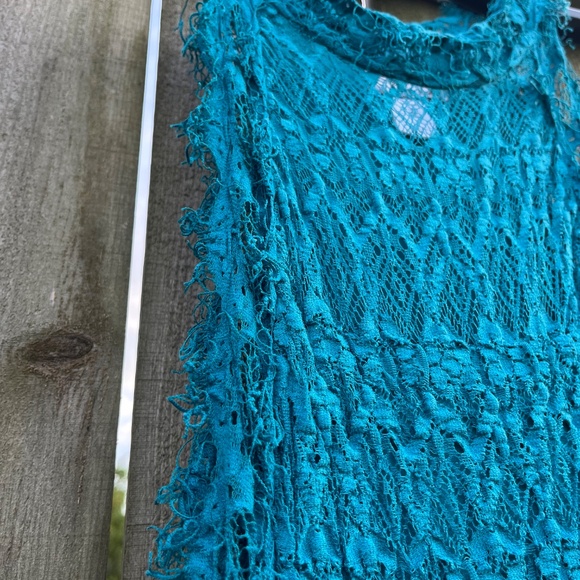 RARE Nightcap Clothing x Free People Teal Lace Maxi Dress Sz 2 | Boho Festival - Picture 8 of 14